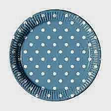 Mavi Puantiyeli Karton Tabak 8 adet