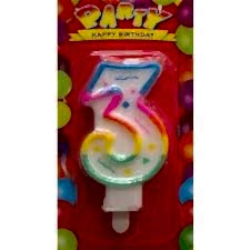 3 Yaş Rakam Mum Renkli