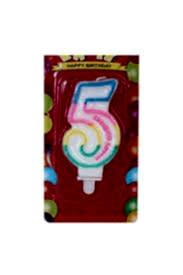 5 Yaş Renkli Rakam Mum