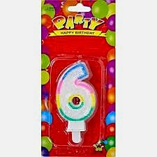 6 Yaş Rakam Mum Renkli