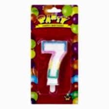 7 Yaş Rakam Mum Renkli