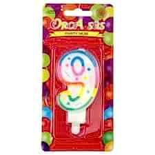 9 Yaş Renkli Rakam Mum