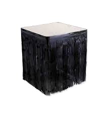 Masa Kenarı Eteği Ve Fon Süsü Metalik Yerli  Siyah