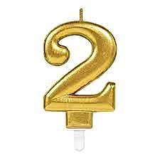 2 Yaş Gold Rakam Mum