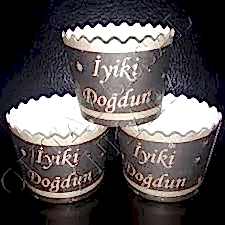 Gold Siyah İyiki Doğdun Cupcake Kapsül 50 adet