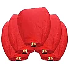 Gökyüzüne Bırakılan Dilek Feneri Kırmızı Renk 1 Adet