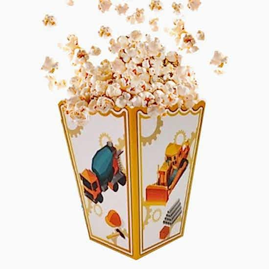 İnşaat Temalı Mısır Popcorn Kutusu - 8 Adet