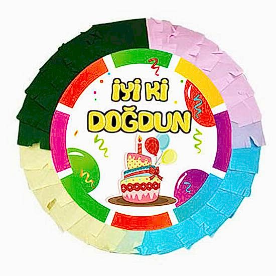Happyland İyiki Doğdun Yazılı Renkli Pinyata + Sopası 