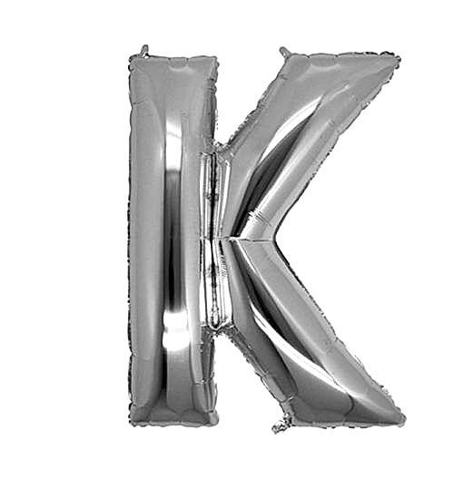 K Harfi Gümüş Folyo Balon 100 cm