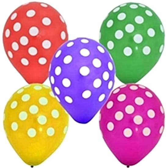 Karışık Renkli Puantiyeli Balon 30 Adet