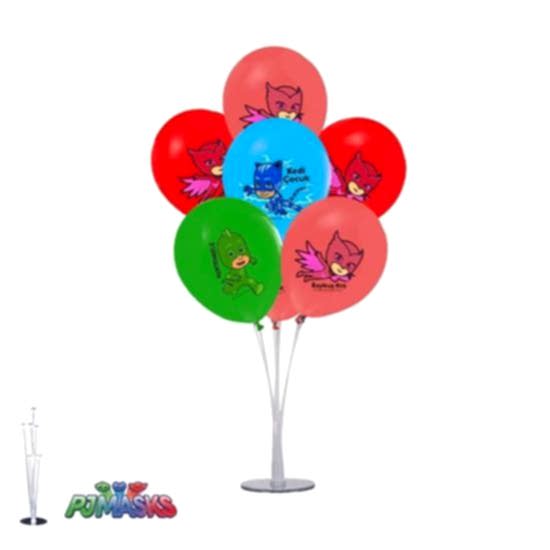 PJ Mask Balonlu Balon Standı + 7adet pijamask Balon