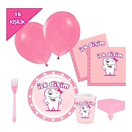 16 Kişilik Pembe İlk Dişim Çıktı Set