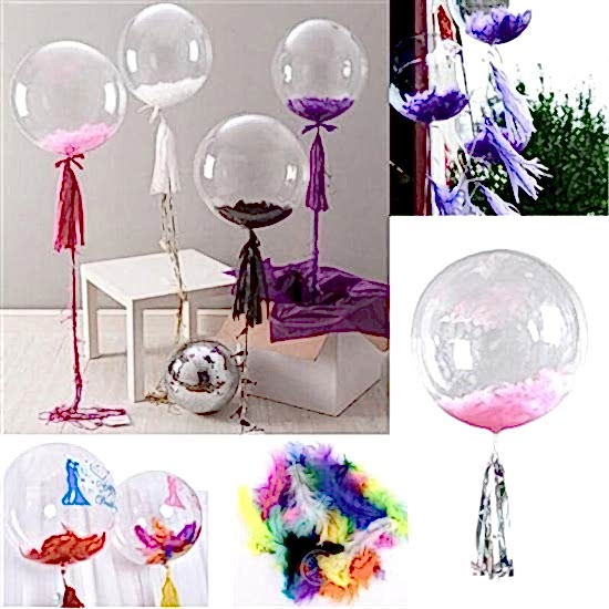 24 Inch Tüylü Şeffaf Balon-1 Adet