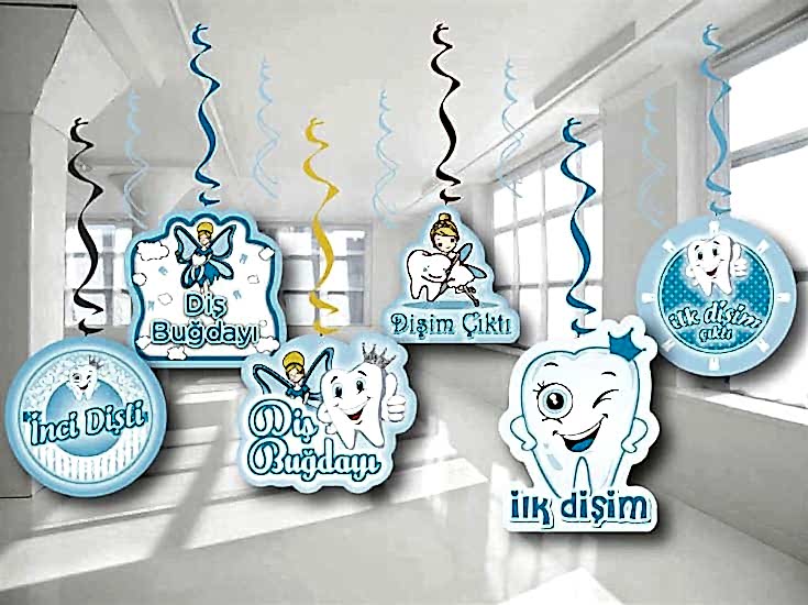 6’lı Sarkıt Süs İlk Dişim Mavi