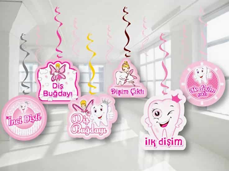 6’lı Sarkıt Süs İlk Dişim Pembe