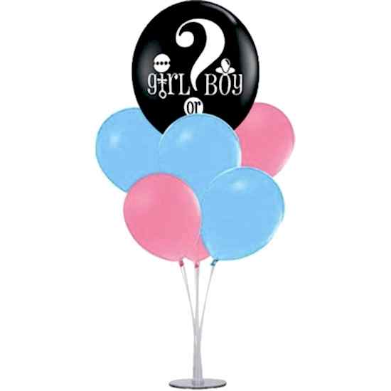 Cinsiyet Partisi Balon Standı (7 Adet Pembe Mavi Balon + 1 adet 12 inch cinsiyet balonu)