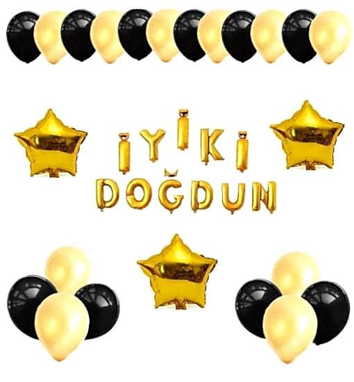 İyiki Doğdun Temalı Doğum Günü Kombin Harf Balon Seti