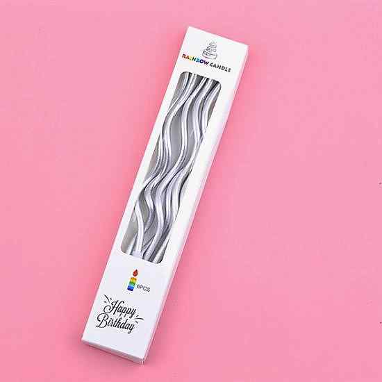 Happyland Gümüş Kıvrık Pasta Mumu 