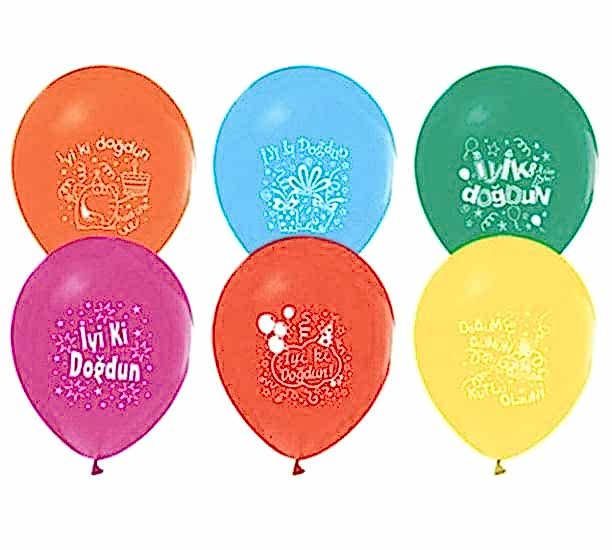 İyiki Doğdun Yazılı Balon 10 Adet