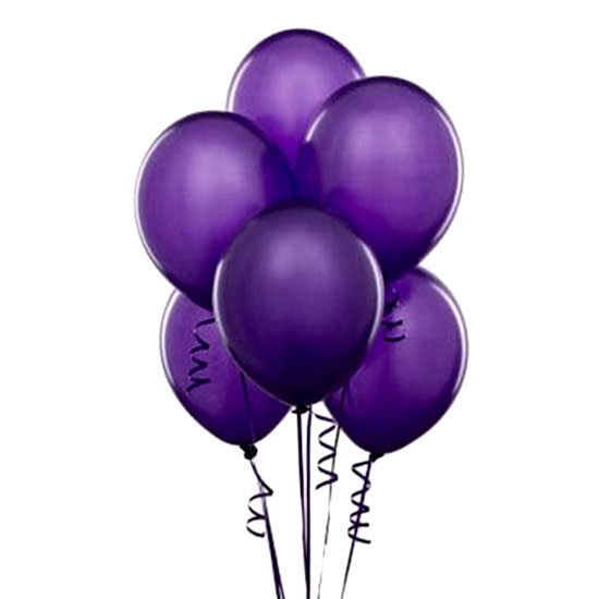 Lateks Metalik Balon Mor 7 Adet