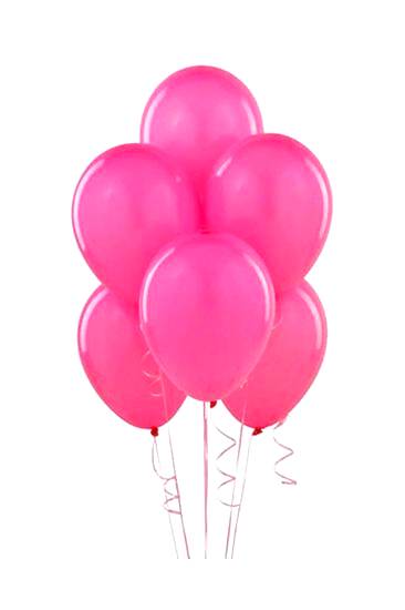 Lateks Metalik Balon Fuşya 7 Adet