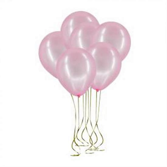 Lateks Metalik Balon Pudra Pembe 7 Adet