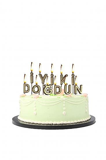 Lüks İyiki Doğdun Yazılı Doğum Günü Mum Seti