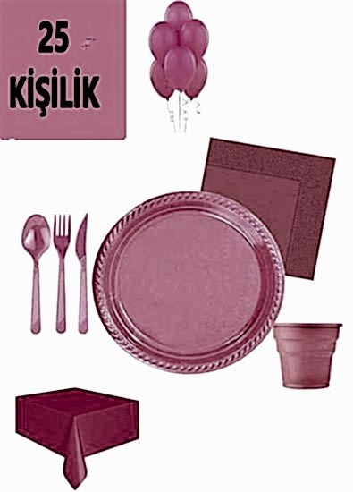 Premium Serisi Sofra Doğum Günü Seti- 25 Kişilik Pembe