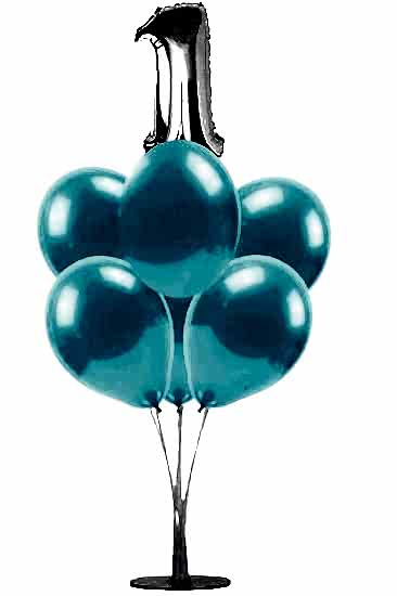 Rakam Balonlu Balon Standı Erkek + 7adet Mavi Balon