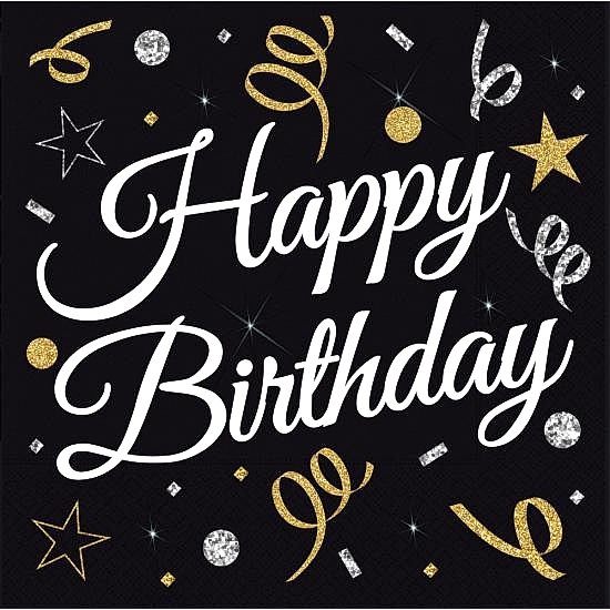 Sparkling Konfetili Doğum Günü Peçetesi- 16 Adet