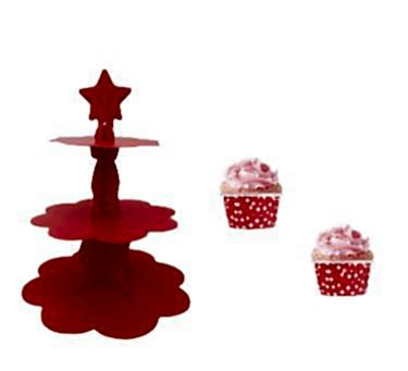 Happyland Kırmızı&nbsp;Karakterli Kek Standı + Kek Kapsülü 2’li Set