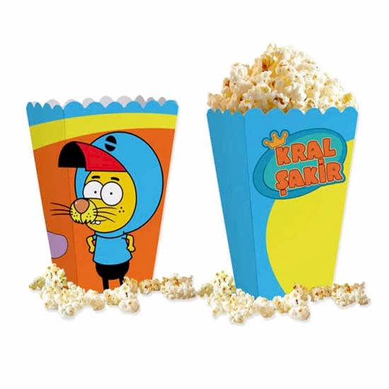 Kral Şakir Temalı Mısır Popcorn Kutusu - 8 Adet