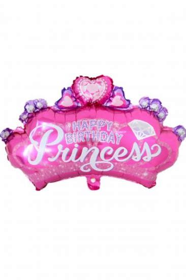 Happyland Prenses Taç Şekilli Pembe Folyo Balon 80cm 1 Adet