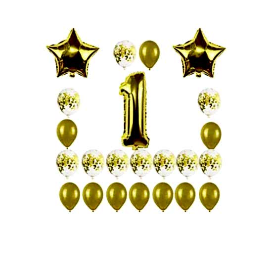 1 Yaş Altın Balon Set 24 Adet