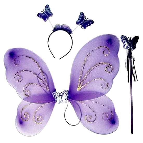 Lila Kelebek Kanat Seti - 3 Parça