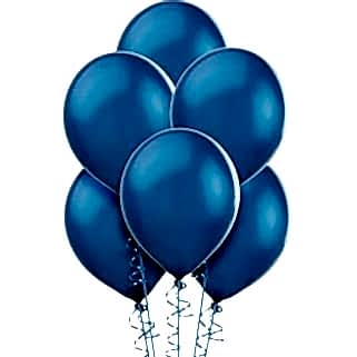 30 Adet Koyu Mavi Balon Metalik Parlak 30-35 Cm