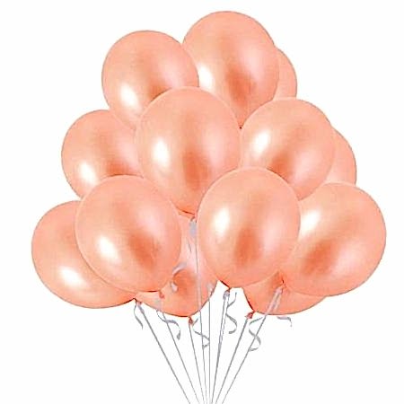 100 Adet Somon Renk Metalik Balon