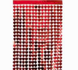 Kalpli Metalize Kırmızı Parlak Kapı Perdesi