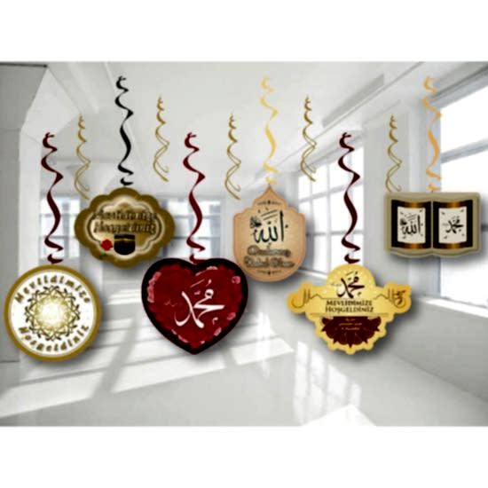 Mevlidimize Hoşgeldiniz Tavan Sarkıt Süsü - 6 Parça