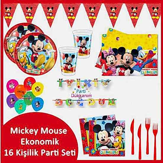 Mickey Mouse 16 Kişilik Parti Seti