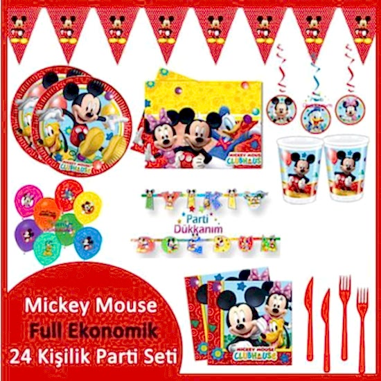 Mickey Mouse Full Ekonomik Parti Seti (24 Kişilik)