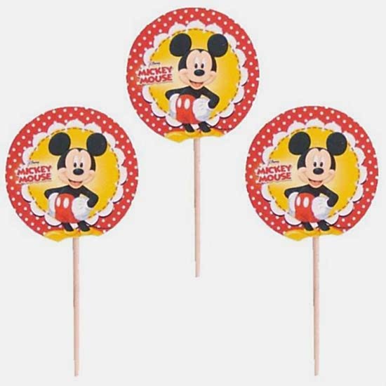 Mickey Mouse Doğum Günü Temalı Kürdan Süs 20 Adet