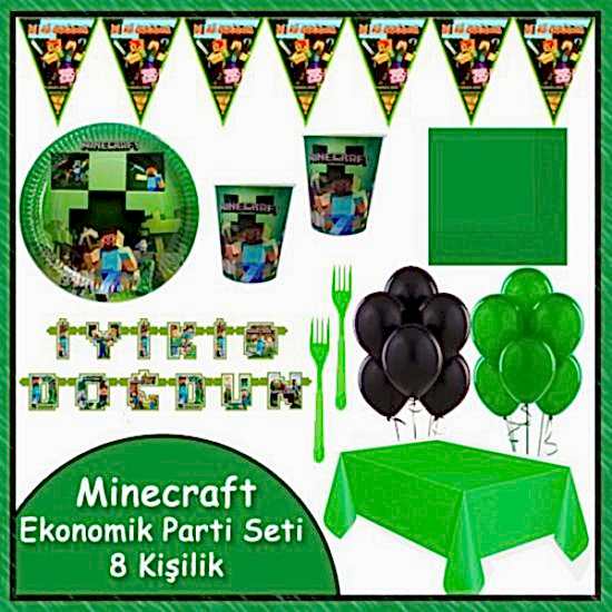 Minecraft Ekonomik Parti Seti 8 Kişilik
