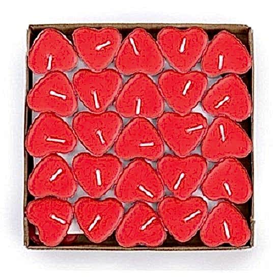 Kalp Şekilli Kırmızı Mum 50 Adet