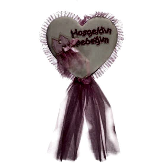 Hoşgeldin Bebeğim Kalp Kapı Süsü Pembe