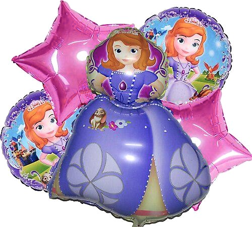 Happyland 5li Prenses Sofia Baskılı Folyo Balon Seti, Sofya Konsepti Balonu