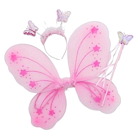 Pembe Kelebek Kanat Seti - 3 Parça