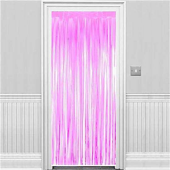 Happyland Pembe Metalize Arka Fon Kapı Perdesi