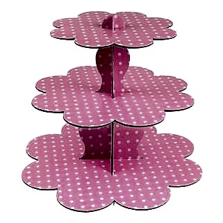 Pembe Puantiyeli Cupcake Standı