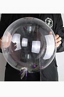 24 inch Lila Tüylü Şeffaf Balon